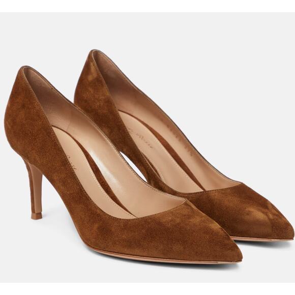 Kate Spade Vivian Suede Heels 7.5 Tan Brown Pumps Capsule Career Academia Work - Picture 1 of 8